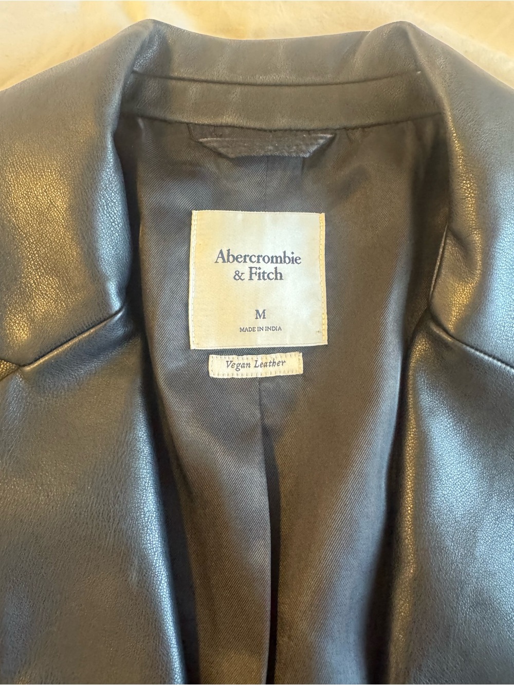 Abercrombie & Fitch Black Vegan Leather Women's Jacket